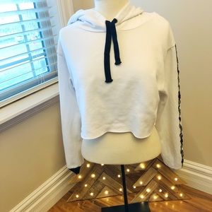 White cropped hoodie
